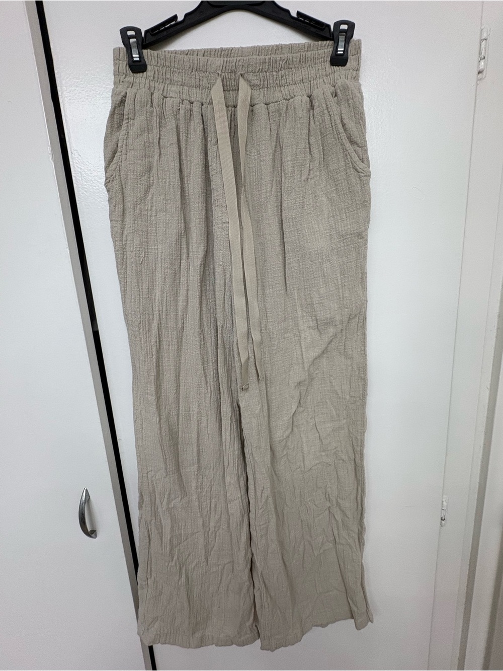 mine Beige Wide-Leg Drawstring Joggers